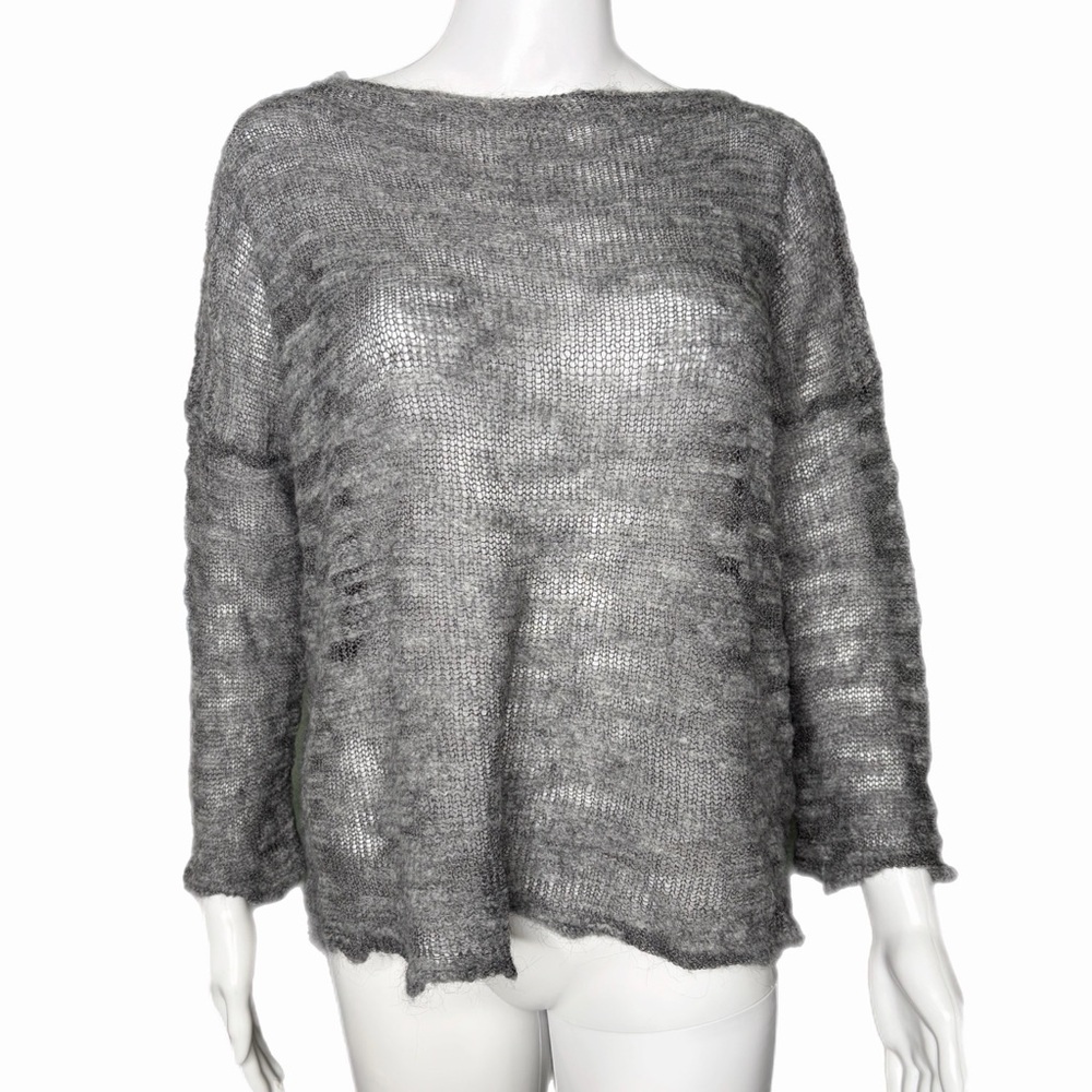 NWT Zara Mohair Wool Semi Sheer Knit Sweater Bohemian Lagenlook Soft Grunge